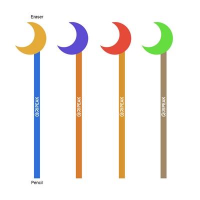 Pencil w/Custom Shape Rubber Eraser