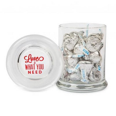 Gourmet Glass Jar Filled w/ Wrapped Hershey Kisses