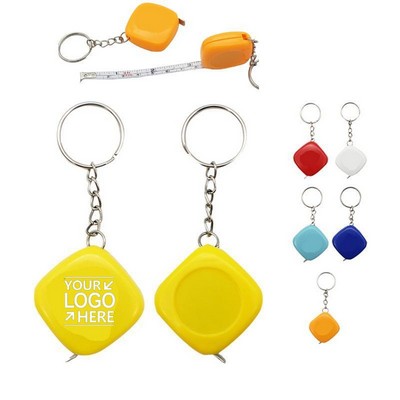 1 Meter Mini Square Tape Measure Keychain